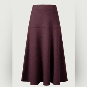 NWT OGL CashSoft Wool-like Flared Maxi Skirt - Plum Berry Size XS